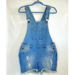 Venus Distressed Denim Cut-off Shorts Overalls - Light Wash - Size 4